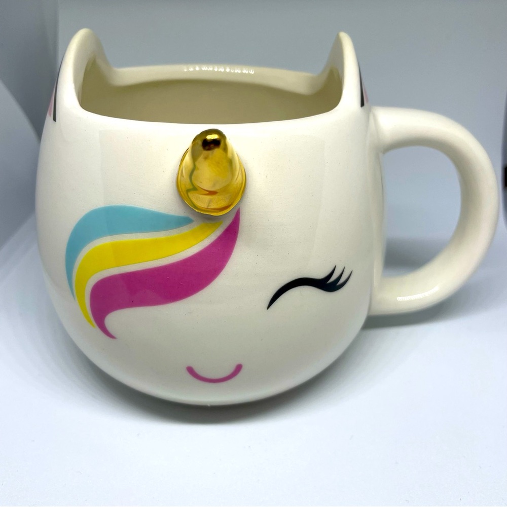 Whimsical Unicorn Mug with Gold Horn